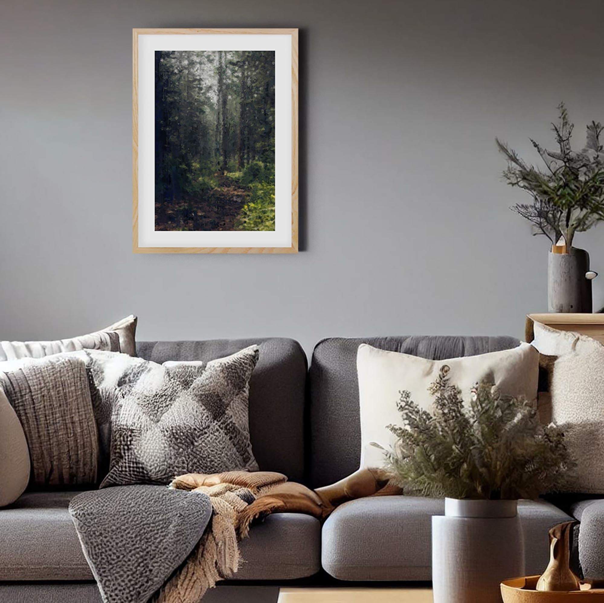 The Green Forest Landscape Framed Art