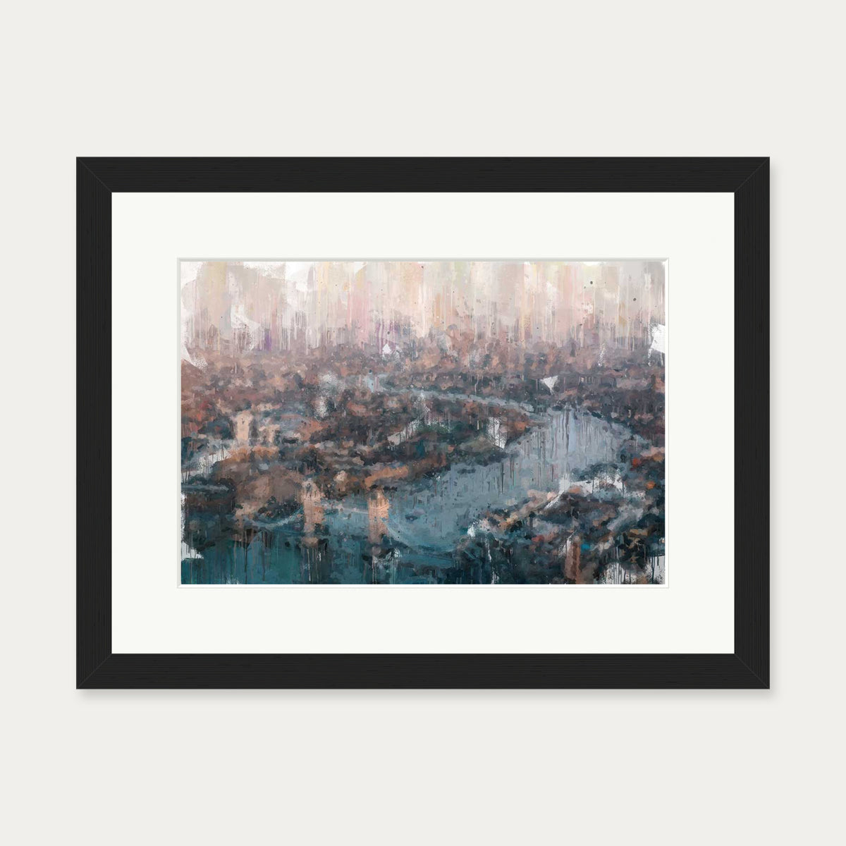 London Impressionist Painting Art Print — 30 x 40 cm — Black Frame