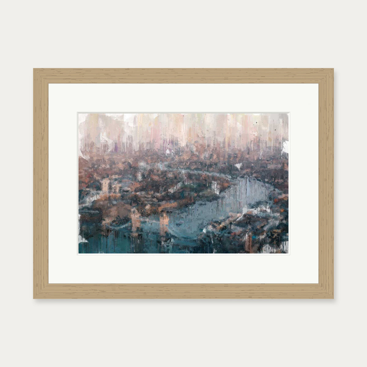 London Impressionist Painting Art Print — 30 x 40 cm — Oak Frame