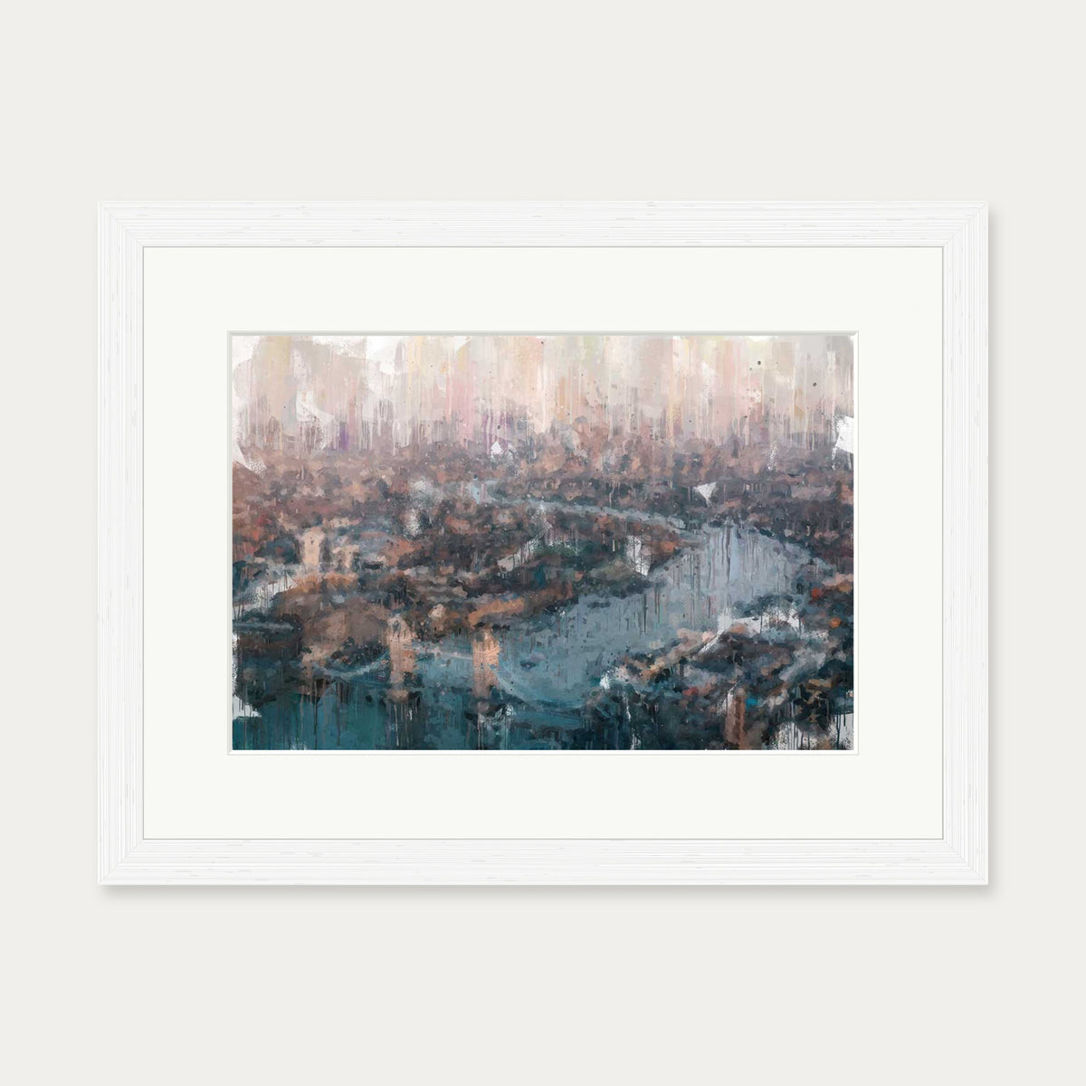 London Impressionist Painting Art Print — 30 x 40 cm — White Frame