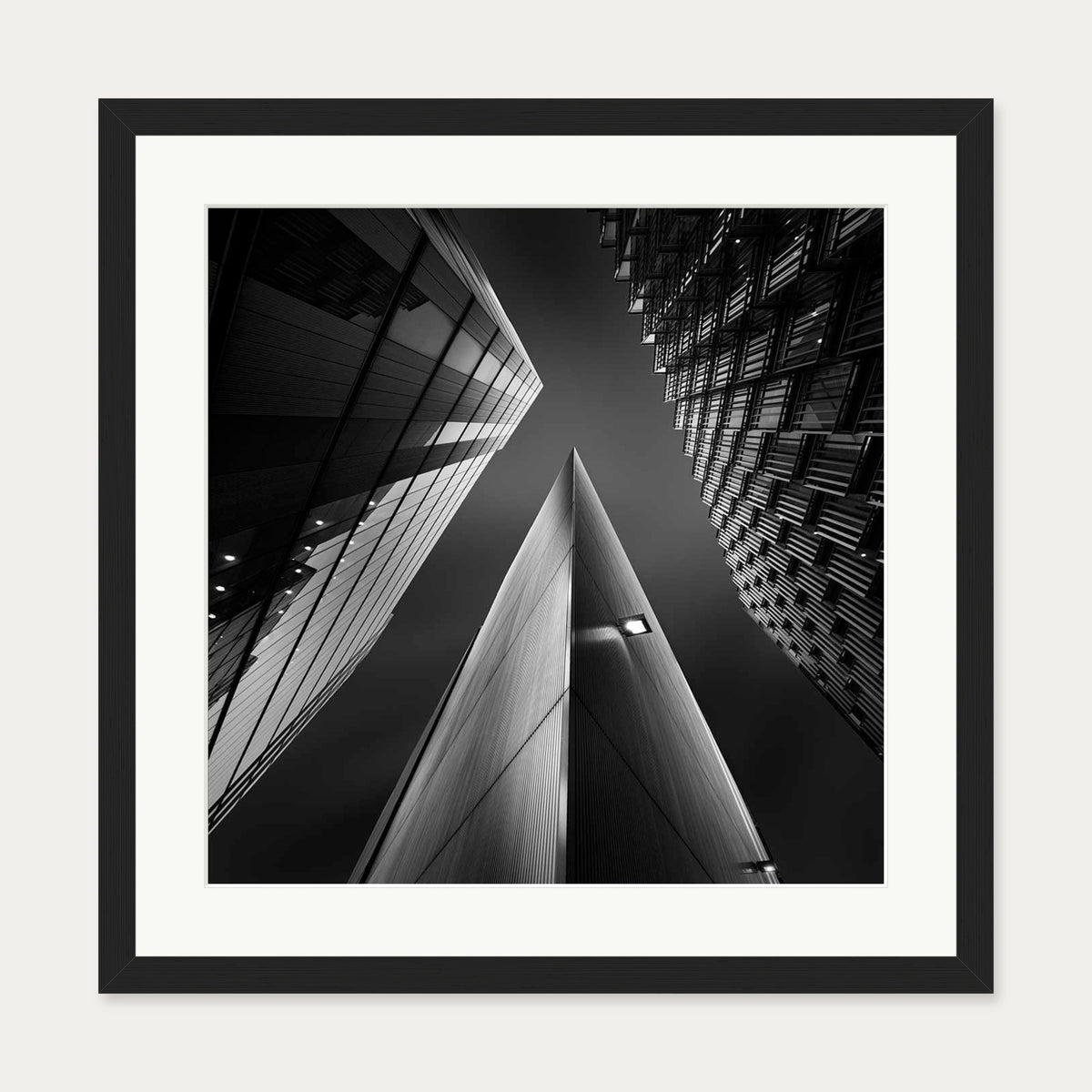 London Sky Wall Art Print — 50 x 50 cm — Black Frame