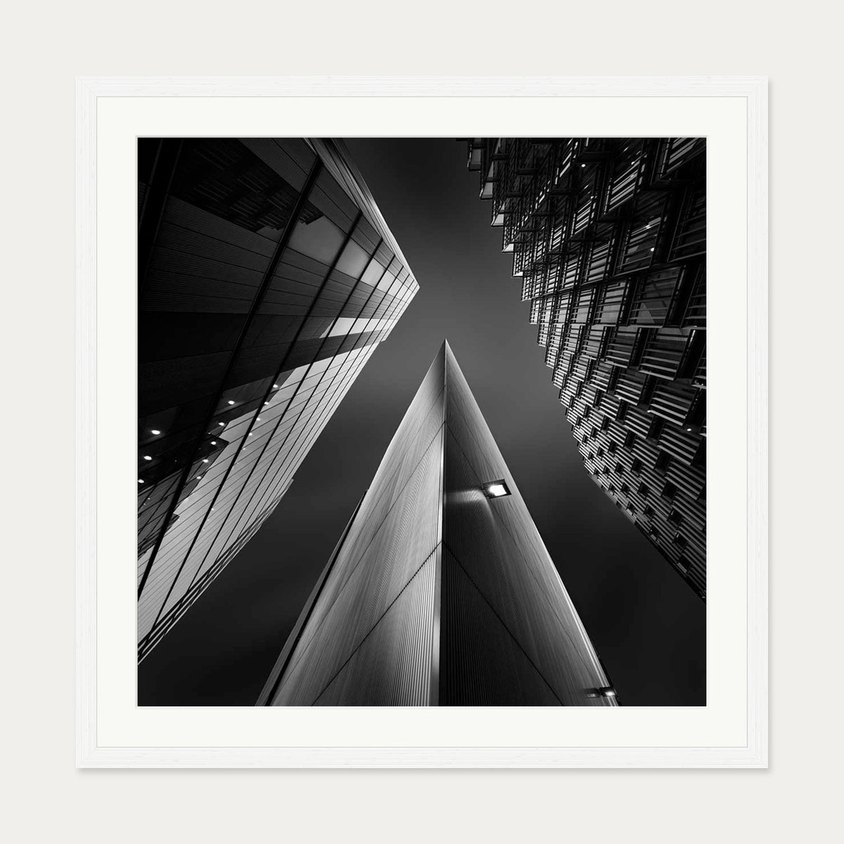 London Sky Wall Art Print — 70 x 70 cm — White Frame