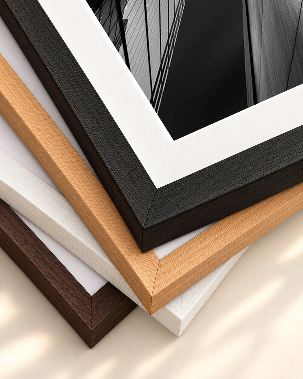 London Sky Wall Art Print — framed print corner with 5 cm mount and bevel