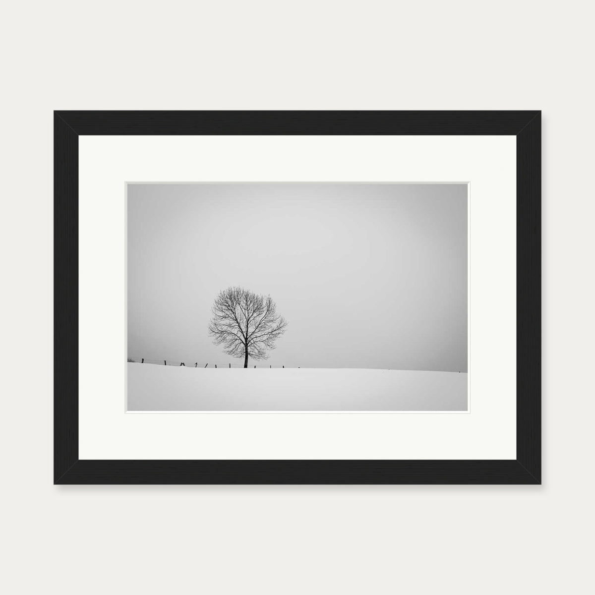 Lone Tree Art Print — 30 x 40 cm — Black Frame
