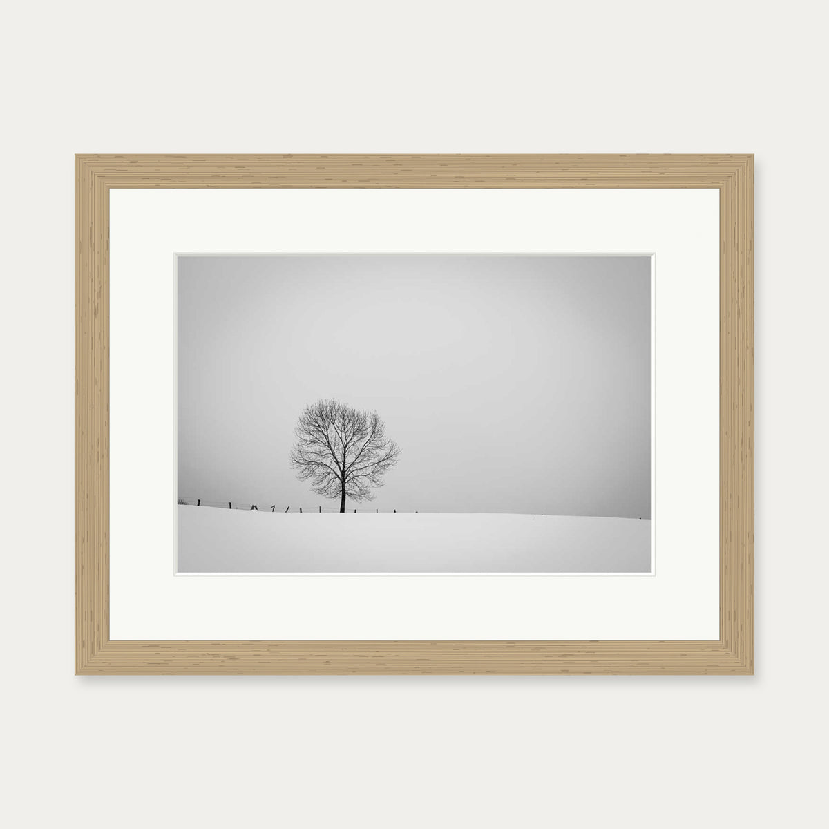 Lone Tree Art Print — 30 x 40 cm — Oak Frame