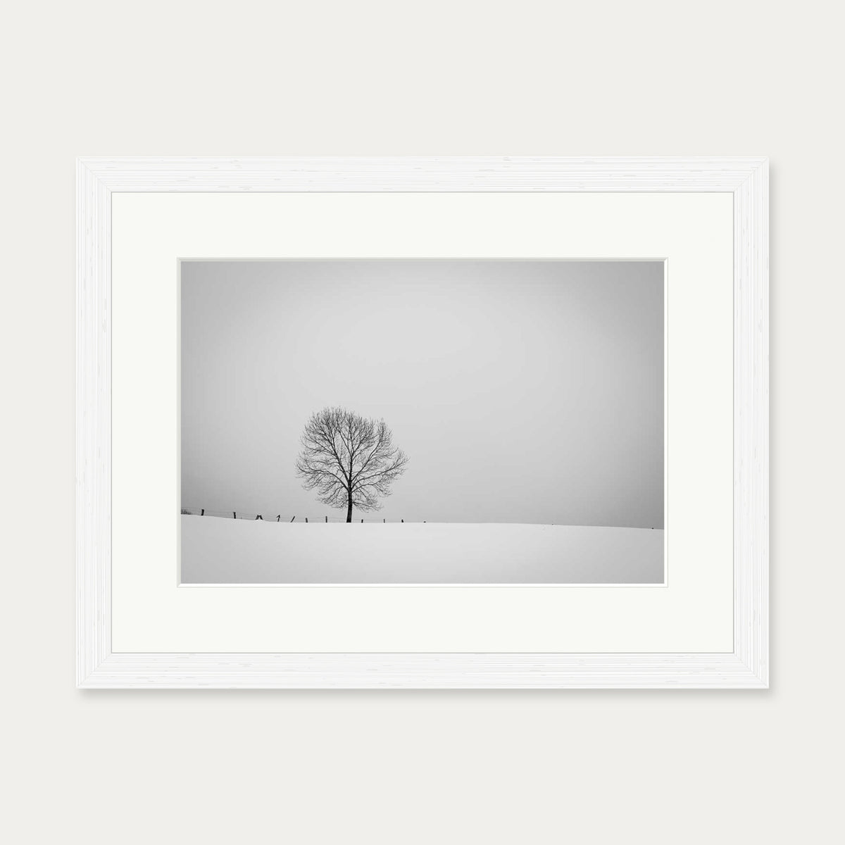 Lone Tree Art Print — 30 x 40 cm — White Frame