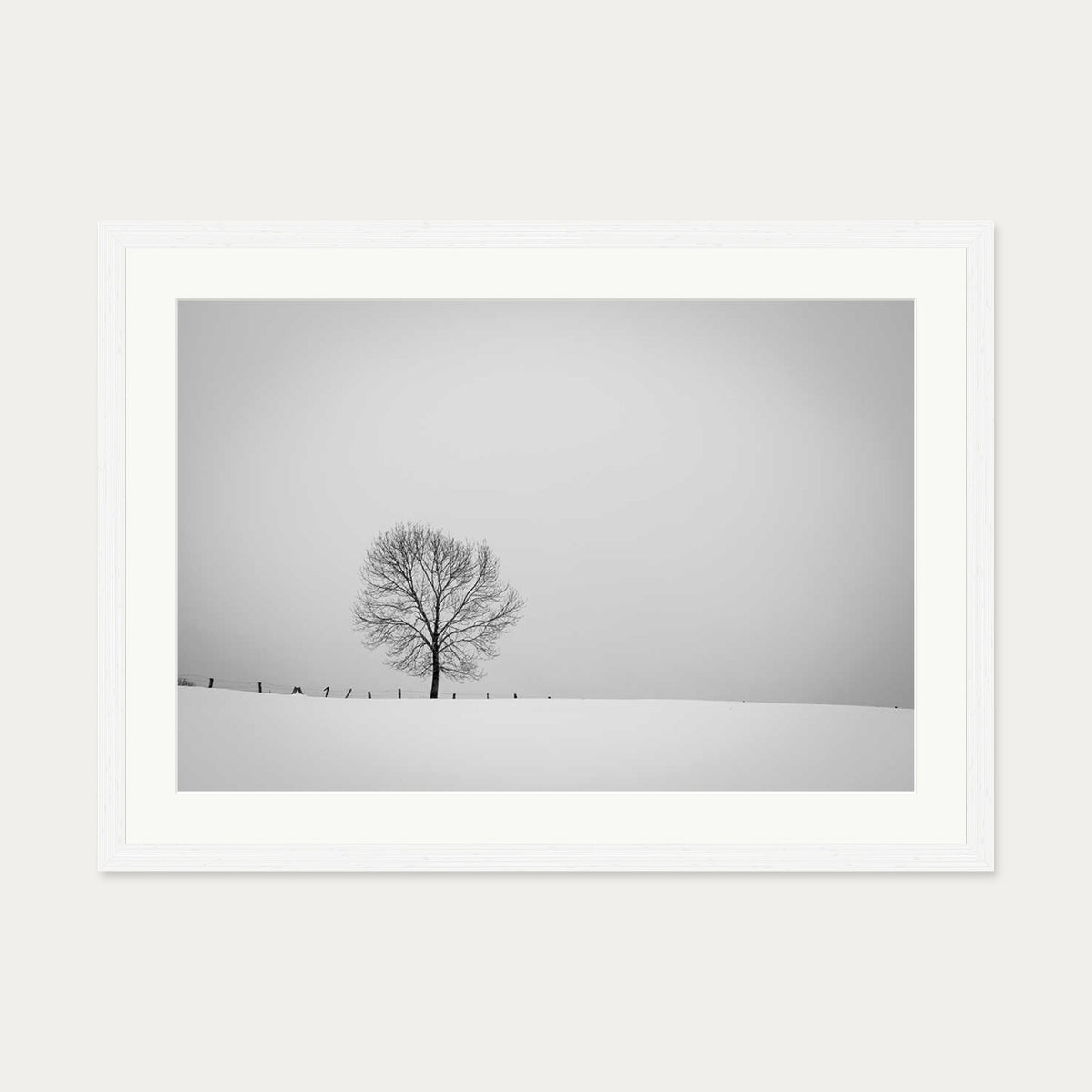 Lone Tree Art Print — 50 x 70 cm — White Frame