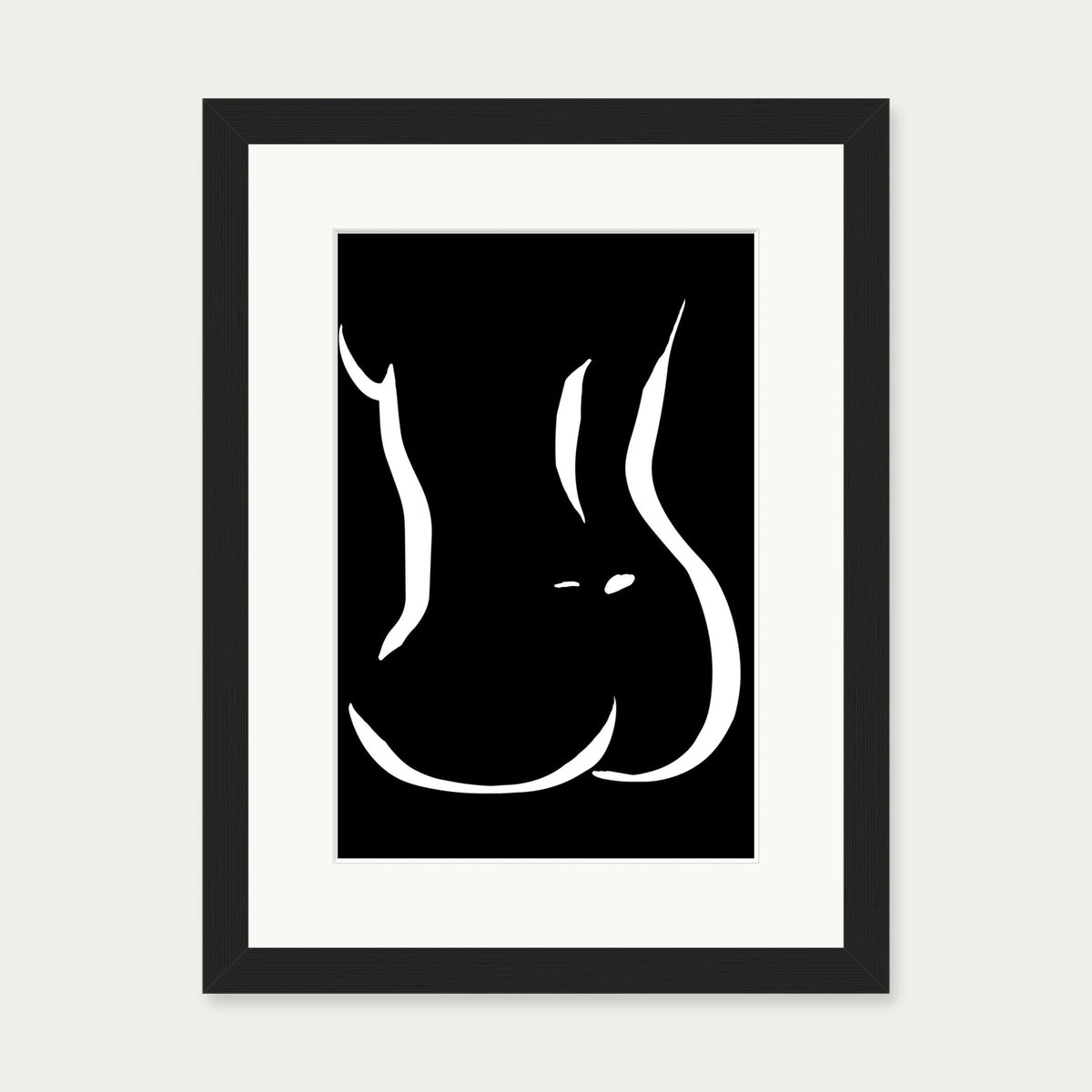 Lower Figure Line Art Print — 30 x 40 cm — Black Frame