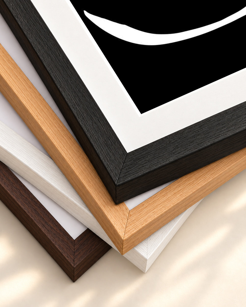 Lower Figure Line Art Print — framed print corner with 5 cm mount and bevel