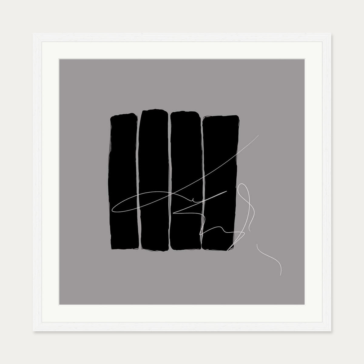 Lyrical Abstract I Art Print — 70 x 70 cm — White Frame