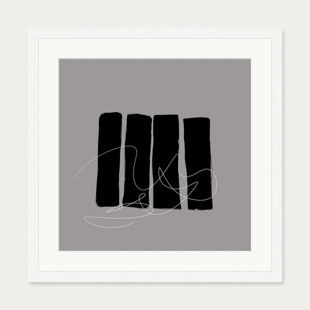 Lyrical Abstract II Art Print — 50 x 50 cm — White Frame