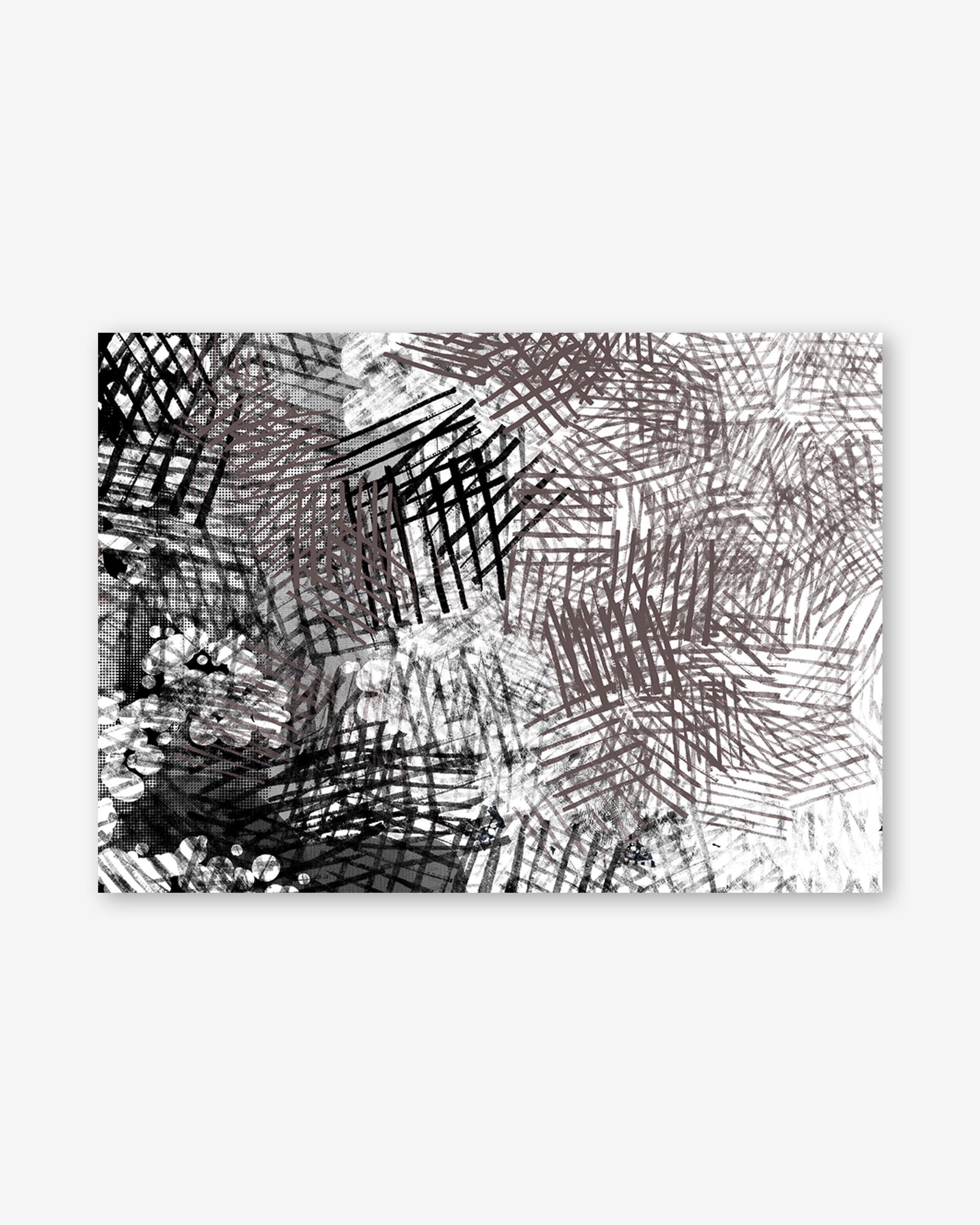 Abstract black and white pattern on a white background