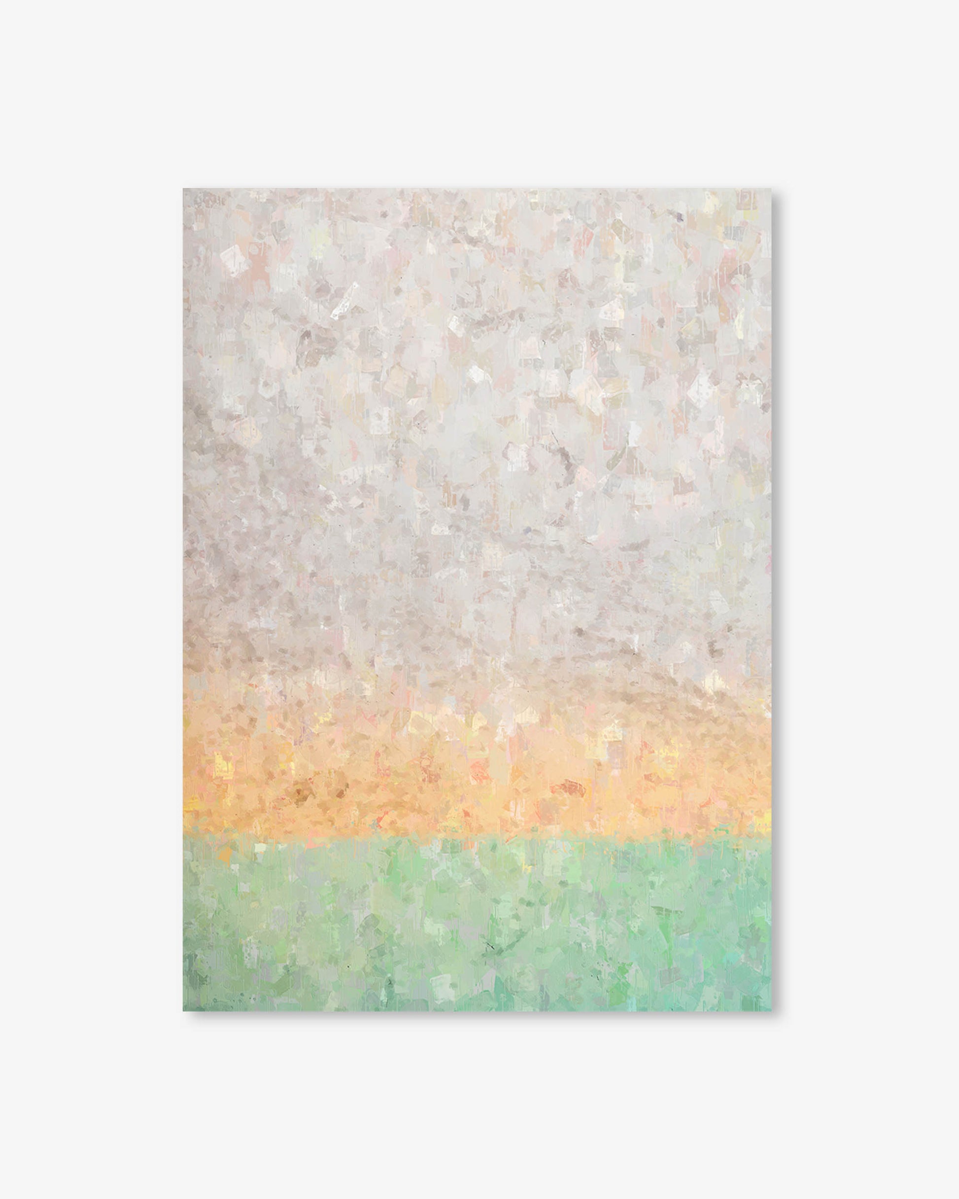 Abstract art with a gradient from beige to green on a white background