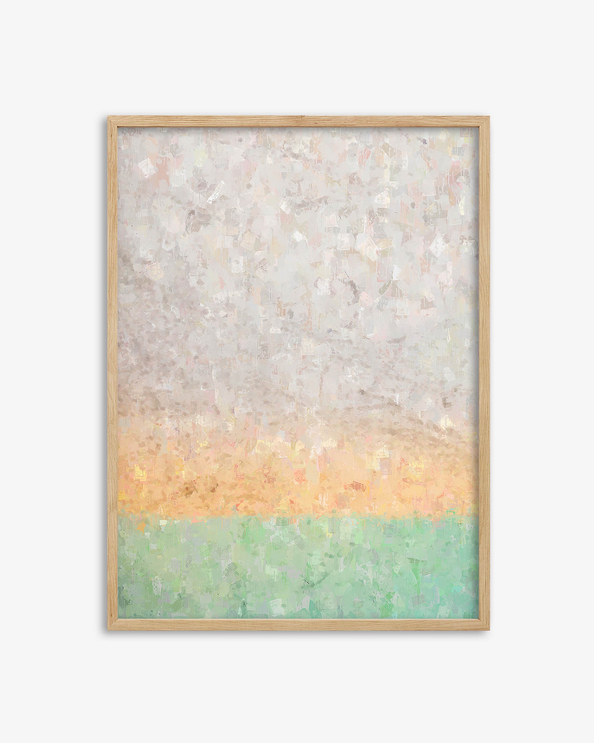 Framed abstract art with gradient colors on a white background