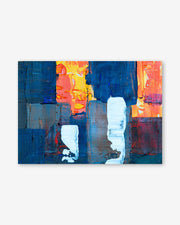 Navy & Red Abstract Art Print