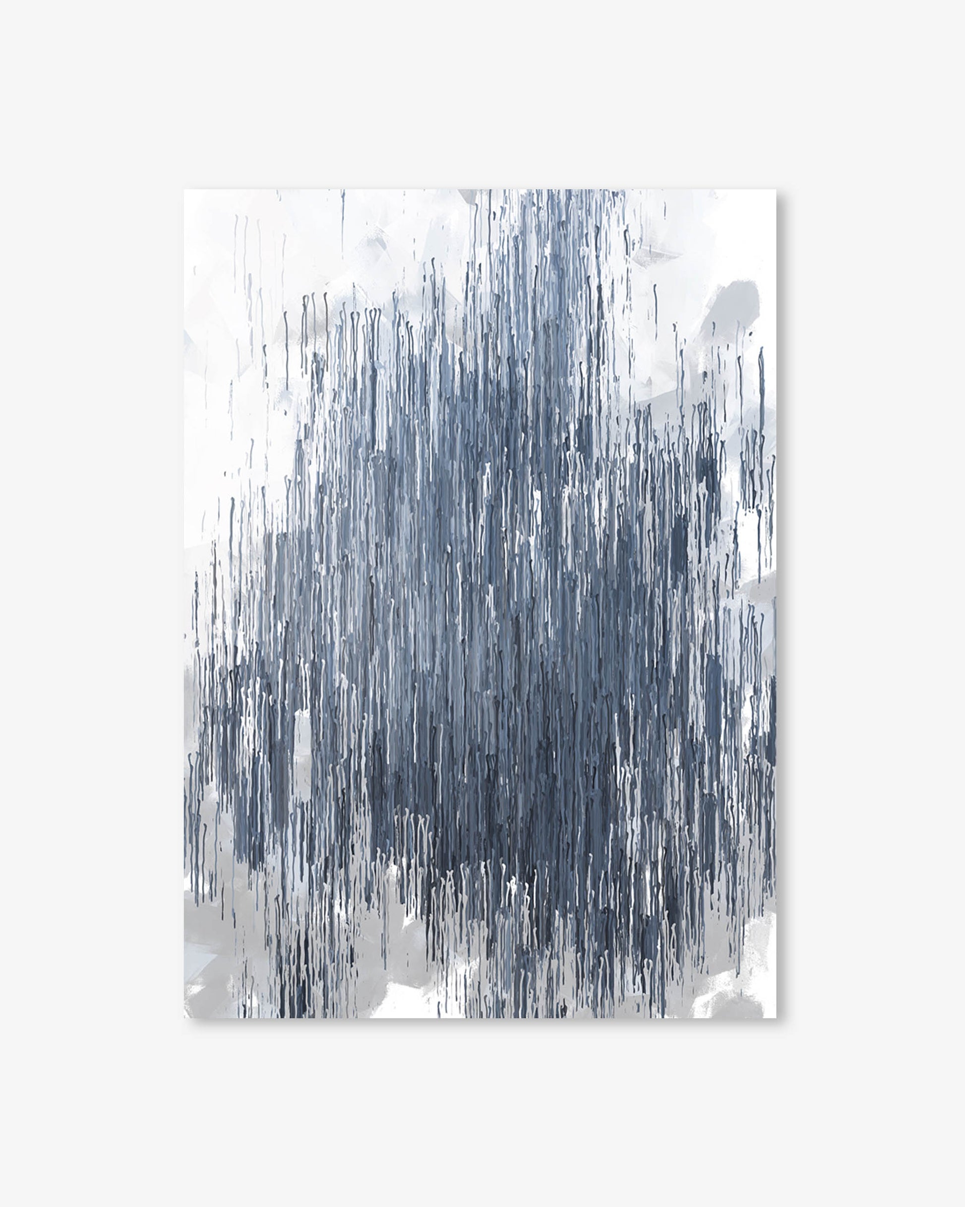 Abstract art with vertical brush strokes in gray on a white background