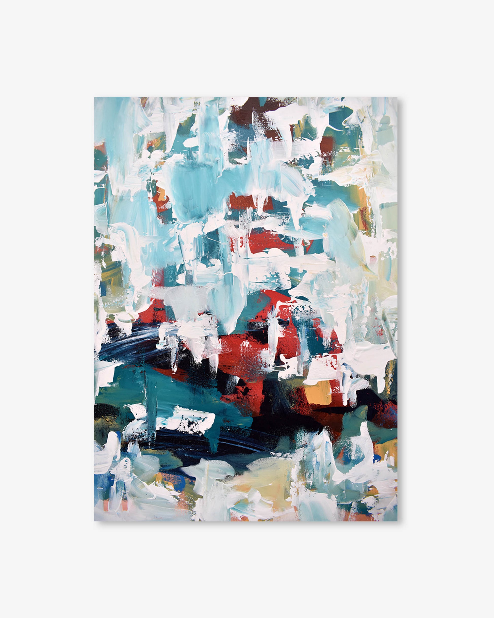 Abstract art print with a colorful abstract design on a white background