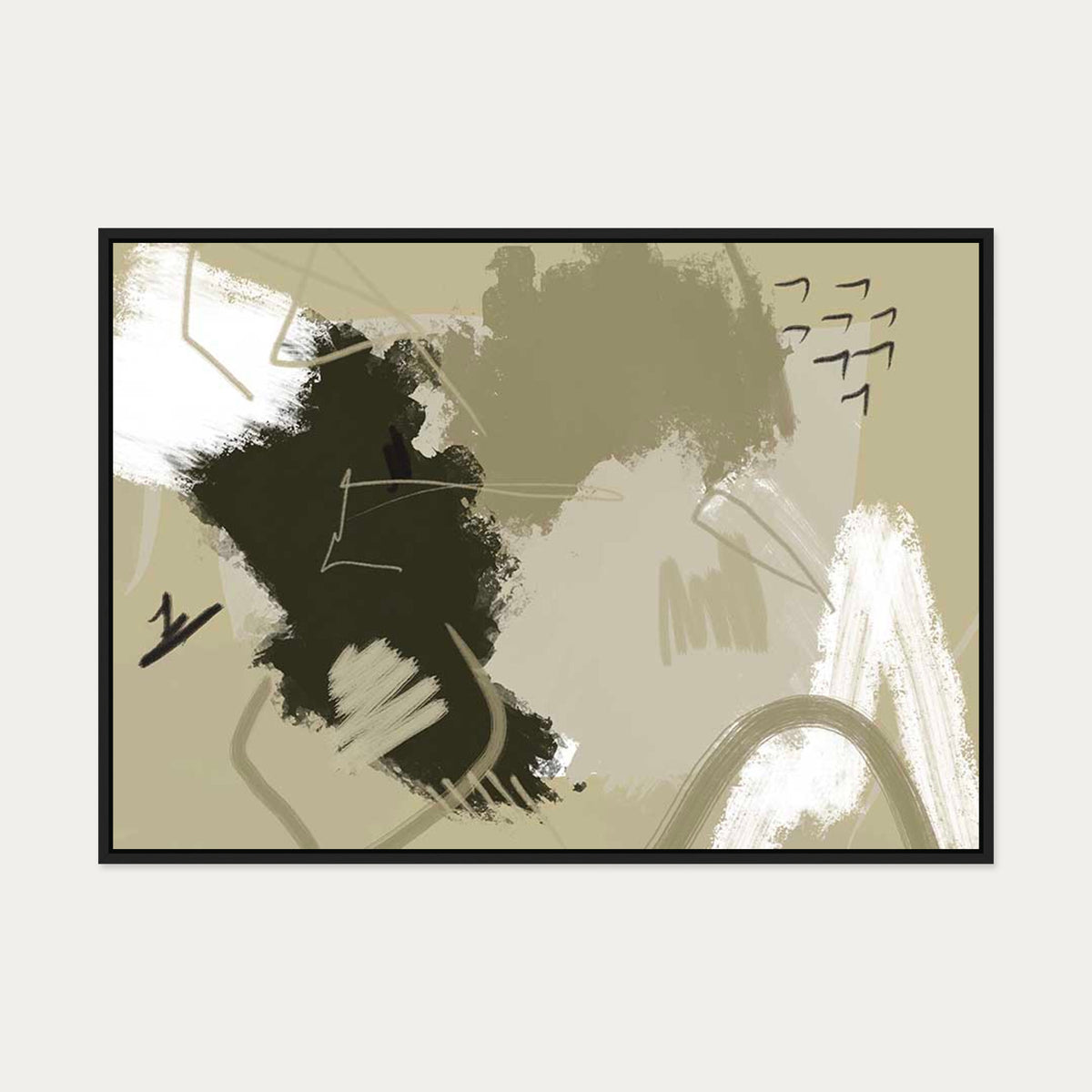 Mark Making Study Canvas Art — 70 x 100 cm — Black Frame
