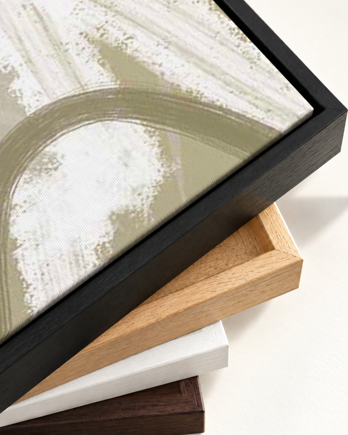Mark Making Study Canvas Art — framed canvas corner and wrapped canvas detail