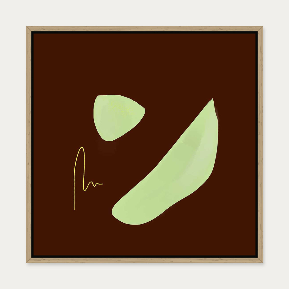 Matcha Picchu Canvas Art — 50 x 50 cm — Oak Frame