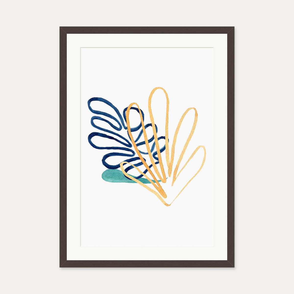 Matisse Botanical 2 Art Print — 50 x 70 cm — Brown Frame