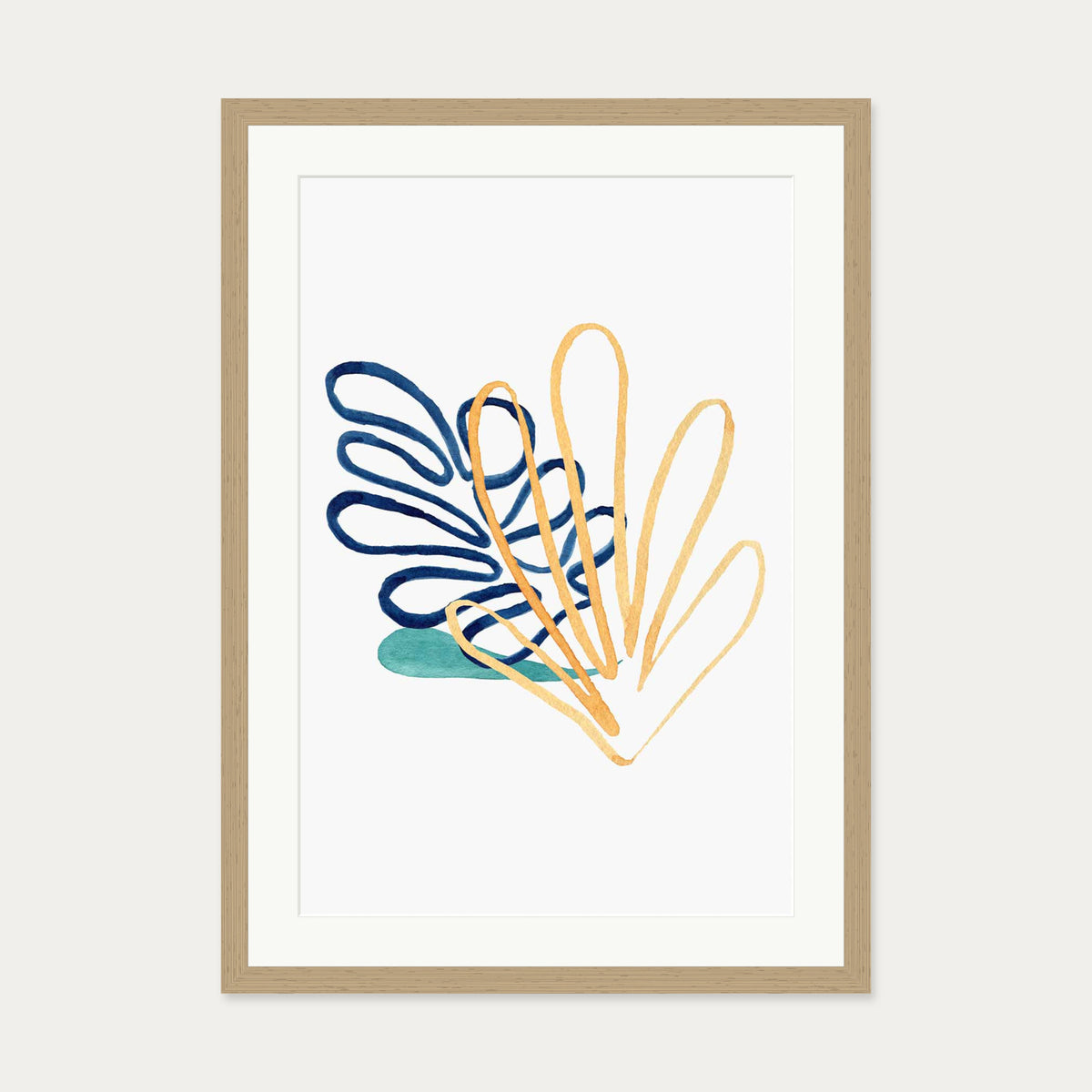 Matisse Botanical 2 Art Print — 50 x 70 cm — Oak Frame