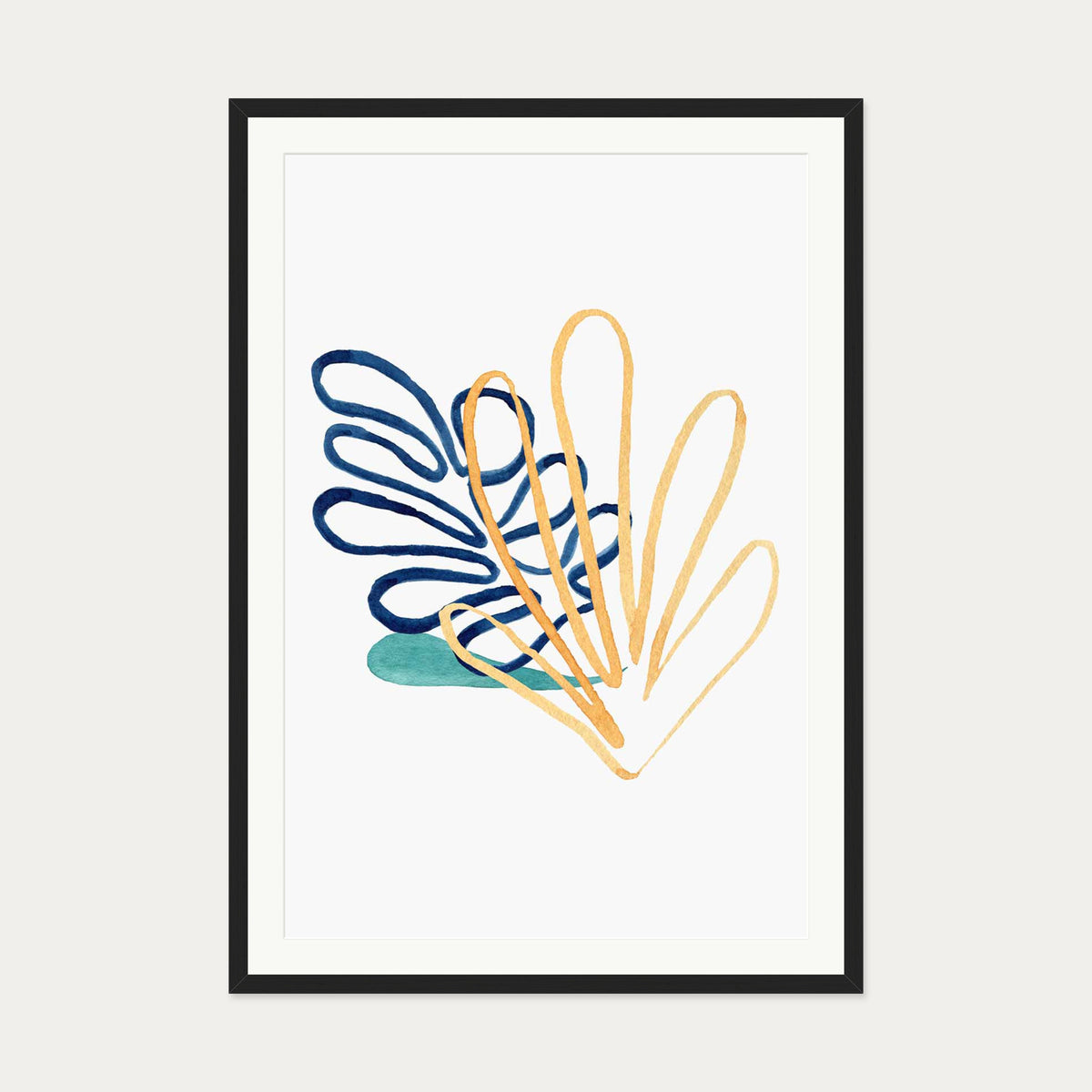 Matisse Botanical 2 Art Print — 70 x 100 cm — Black Frame