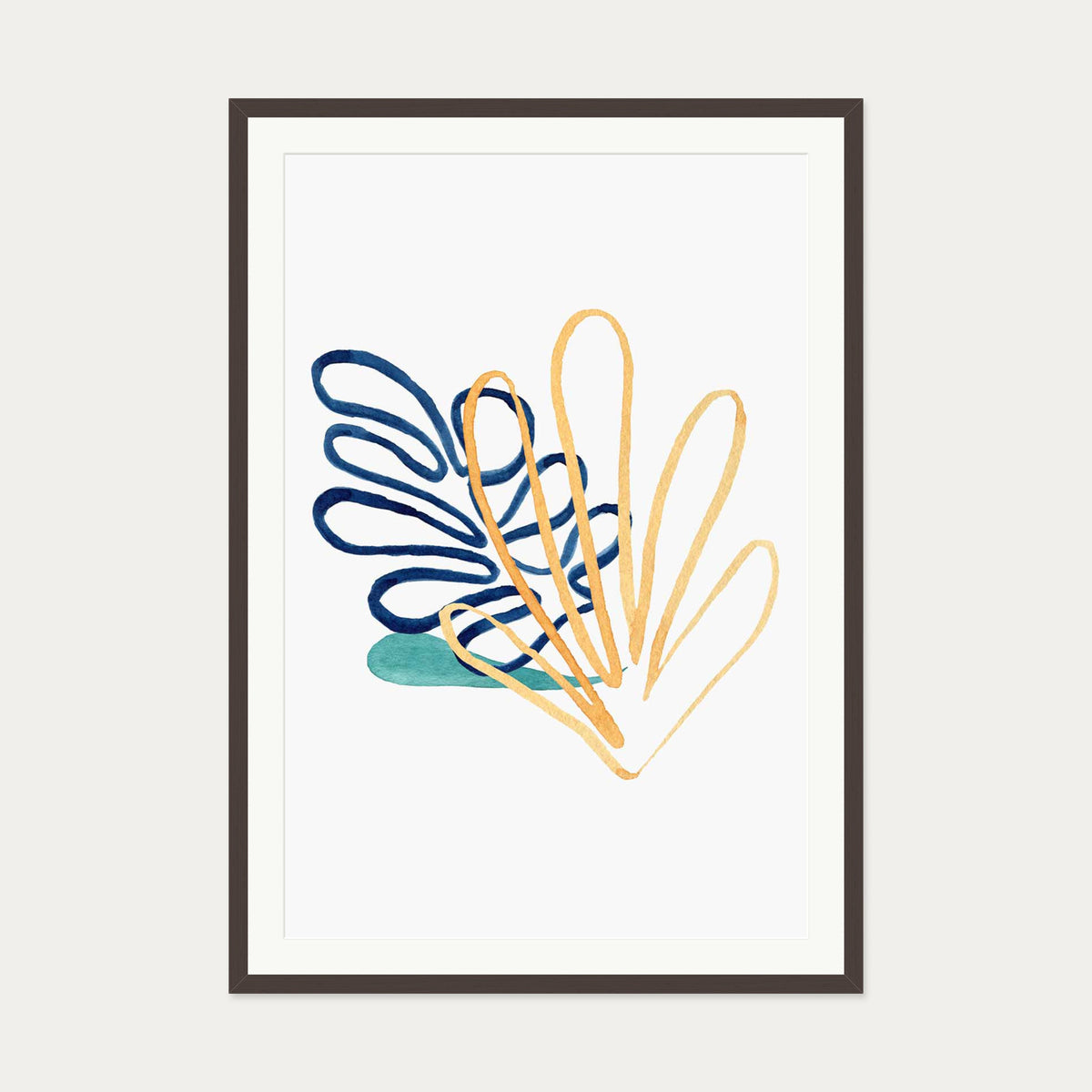 Matisse Botanical 2 Art Print — 70 x 100 cm — Brown Frame