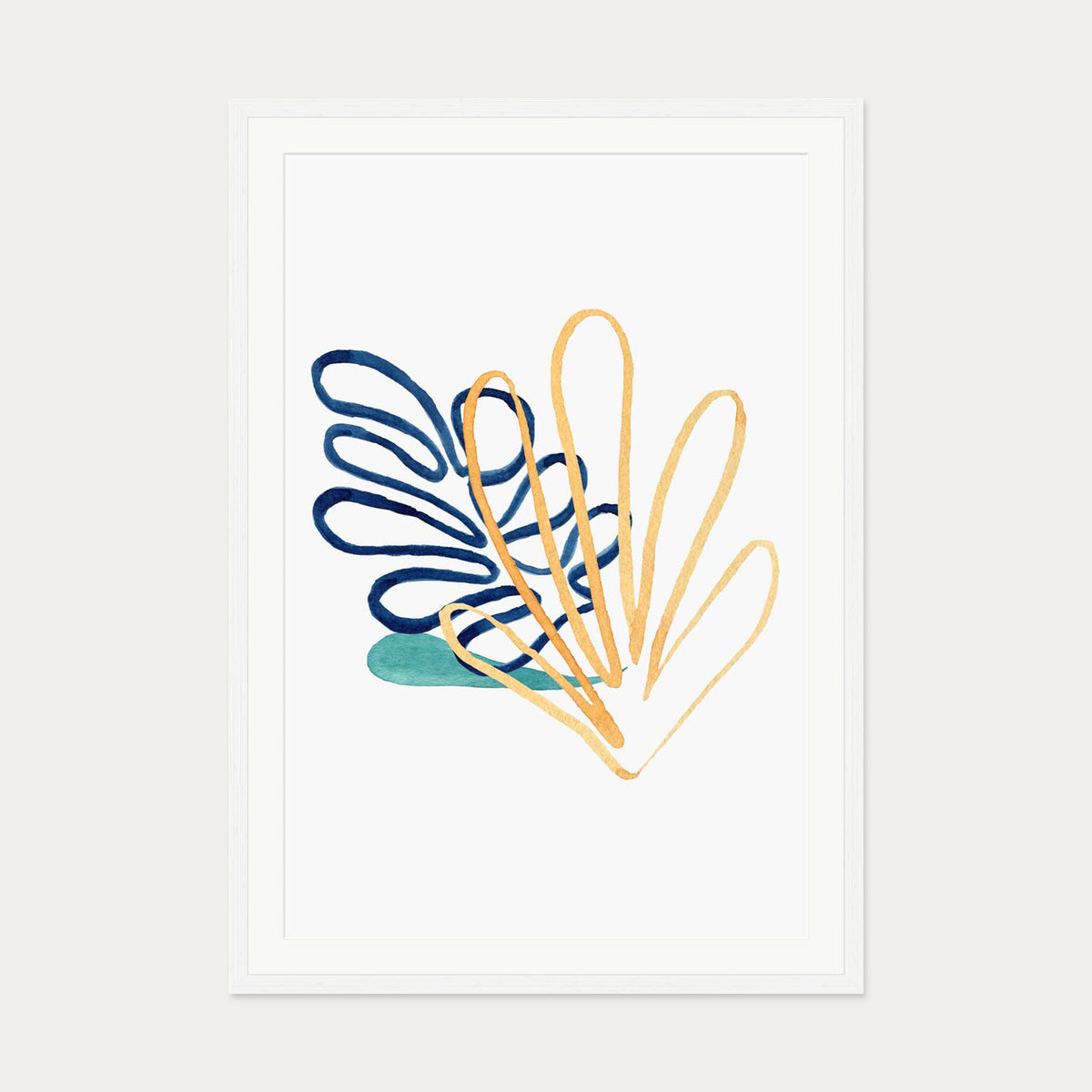 Matisse Botanical 2 Art Print — 70 x 100 cm — White Frame