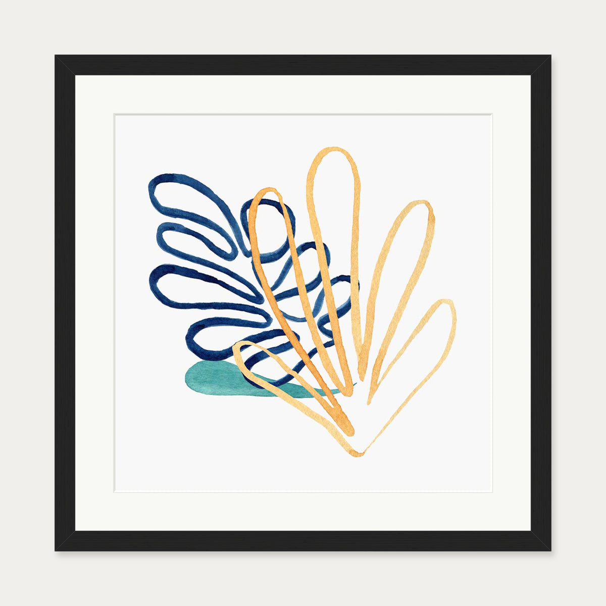 Matisse Botanical Square Art Print — 50 x 50 cm — Black Frame