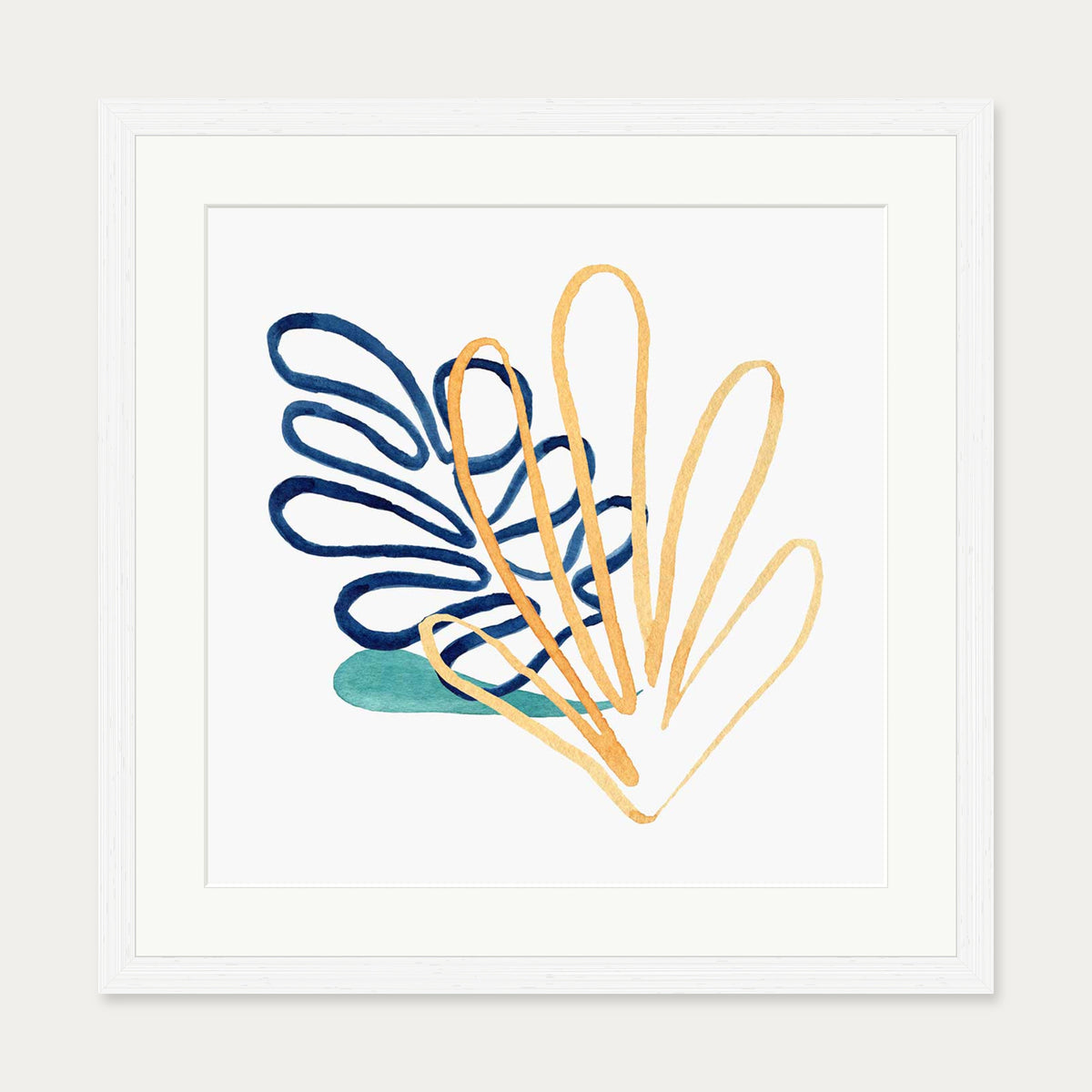 Matisse Botanical Square Art Print — 50 x 50 cm — White Frame