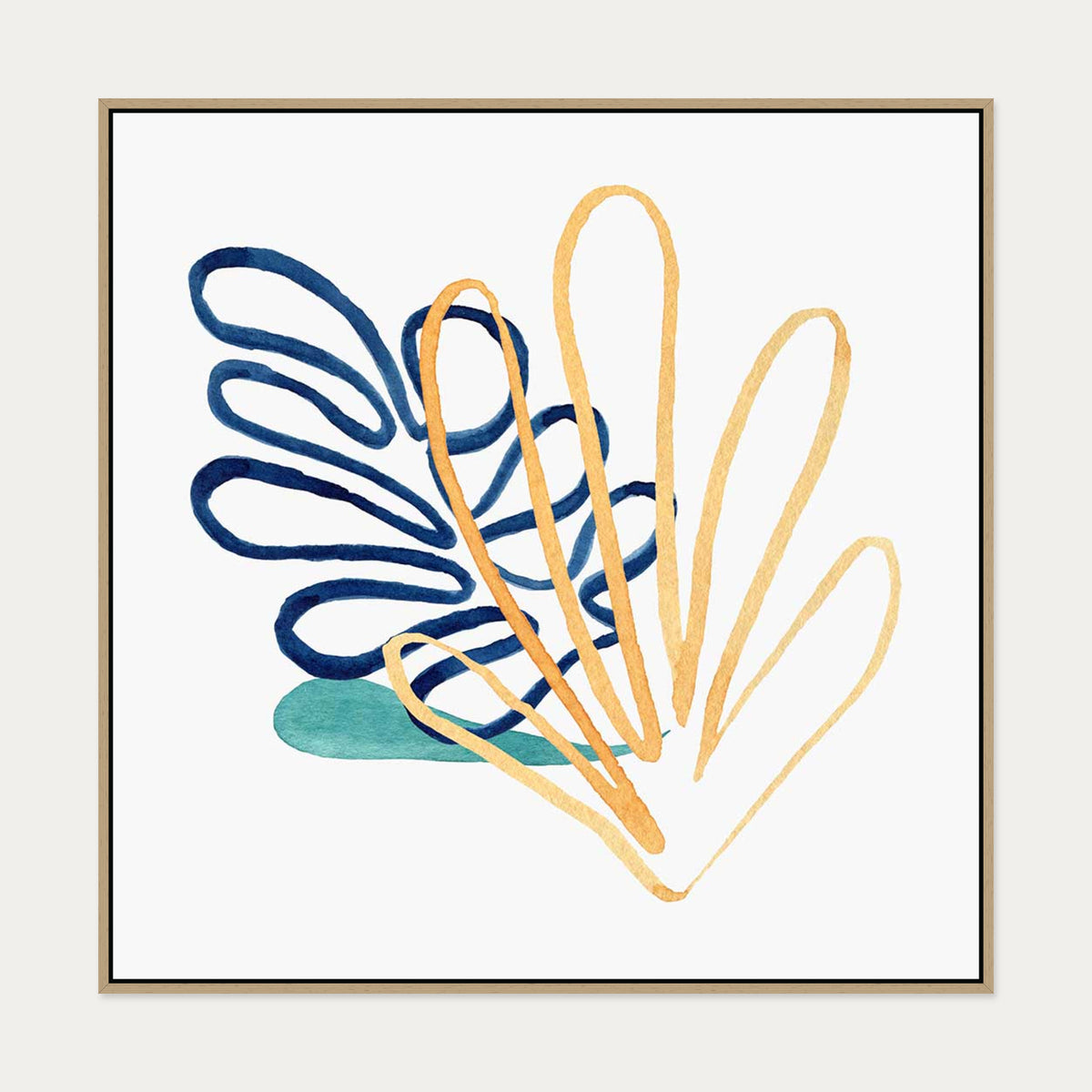 Matisse Botanical Square Canvas Art — 100 x 100 cm — Oak Frame