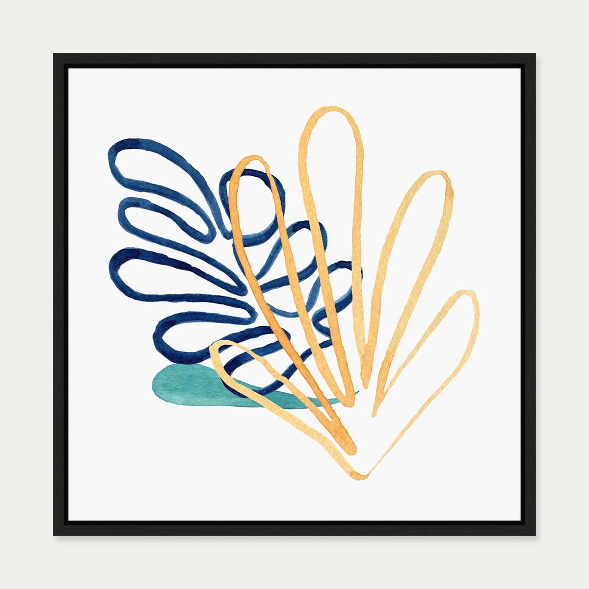 Matisse Botanical Square Canvas Art — 50 x 50 cm — Black Frame