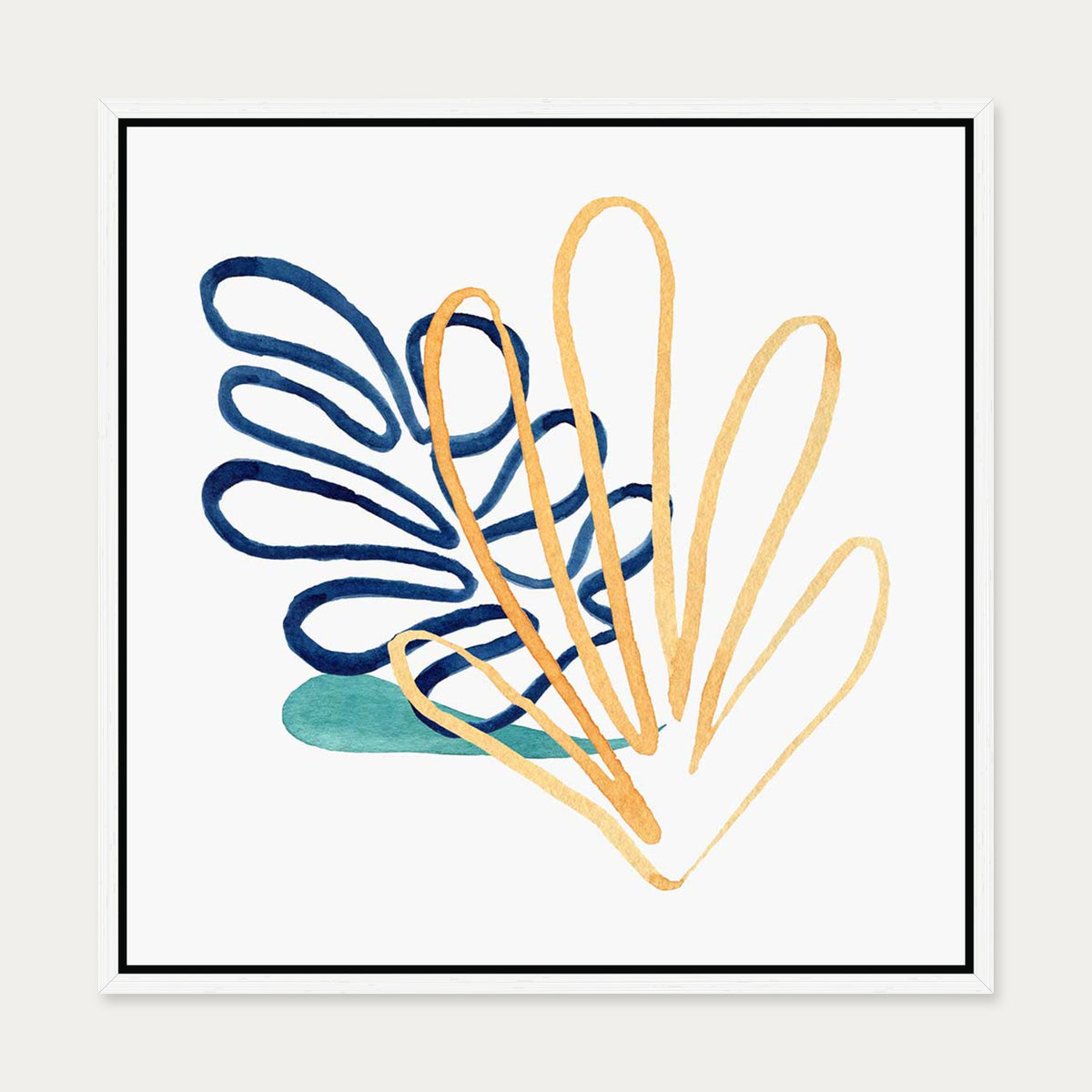 Matisse Botanical Square Canvas Art — 50 x 50 cm — White Frame