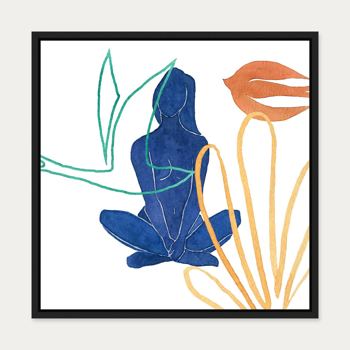 Matisse Female Nude Canvas Art — 50 x 50 cm — Black Frame