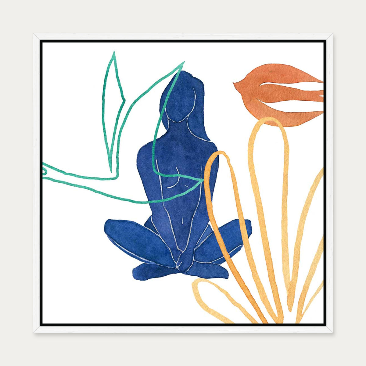 Matisse Female Nude Canvas Art — 50 x 50 cm — White Frame