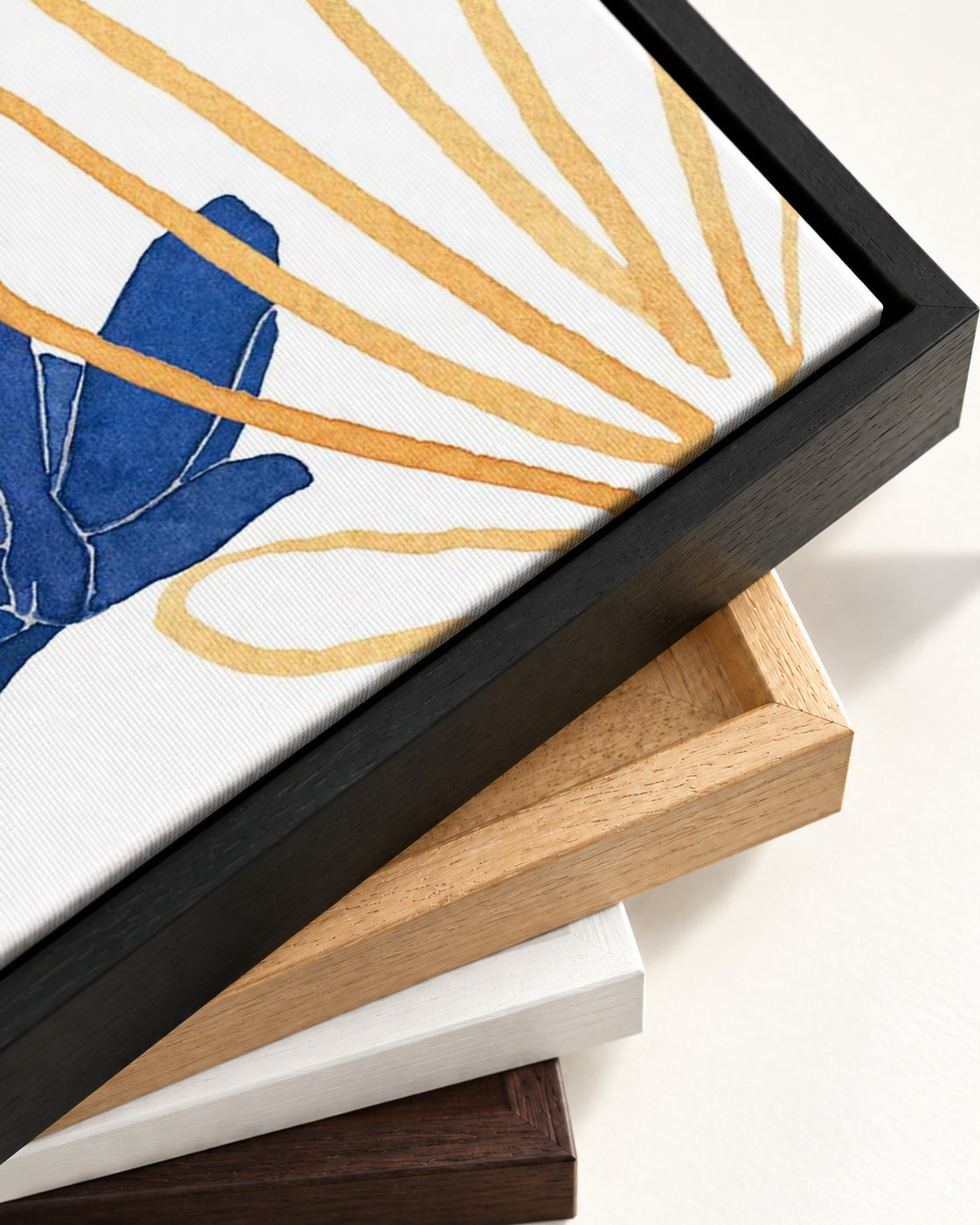 Matisse Female Nude Canvas Art — framed canvas corner and wrapped canvas detail