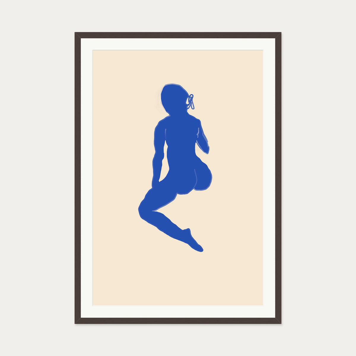 Matisse Female Seated Nude Art Print — 70 x 100 cm — Brown Frame