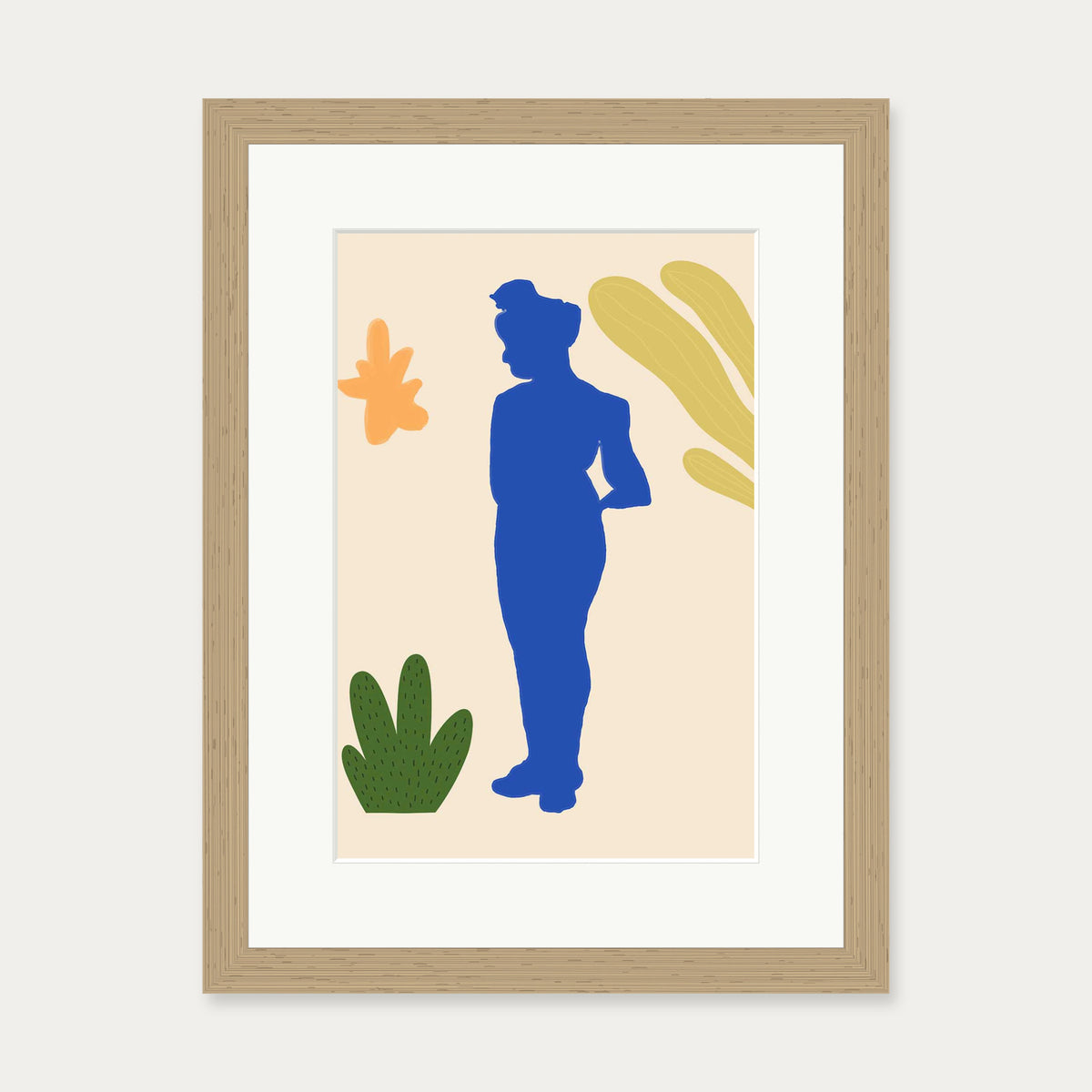 Matisse Floral Nude Art Print — 30 x 40 cm — Oak Frame