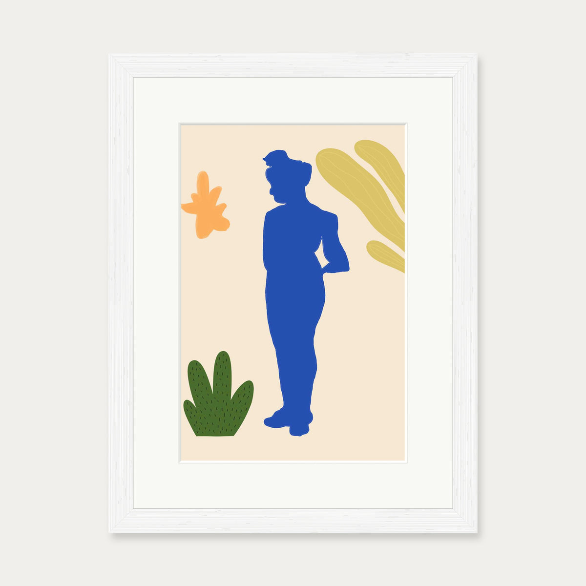 Matisse Floral Nude Art Print — 30 x 40 cm — White Frame