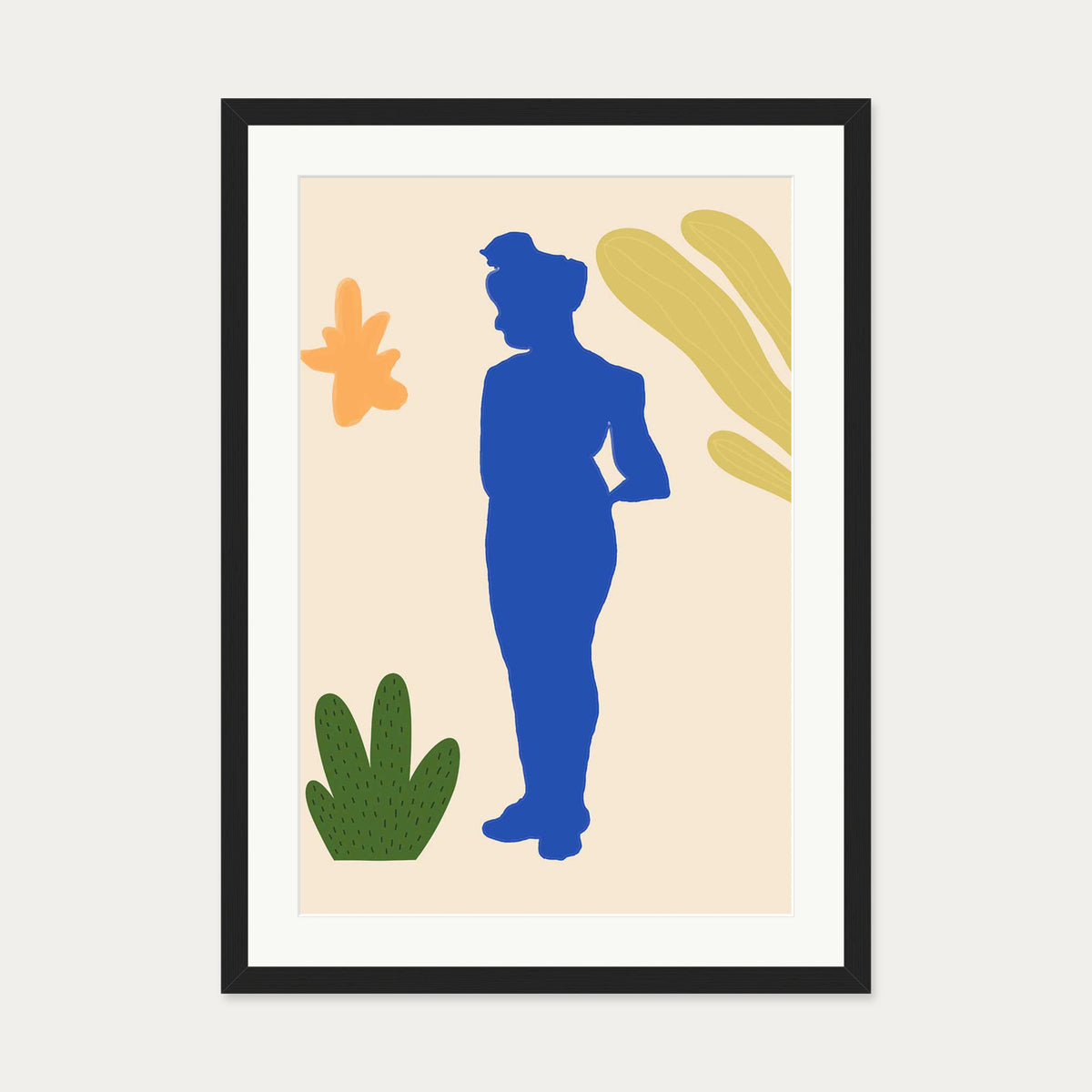 Matisse Floral Nude Art Print — 50 x 70 cm — Black Frame