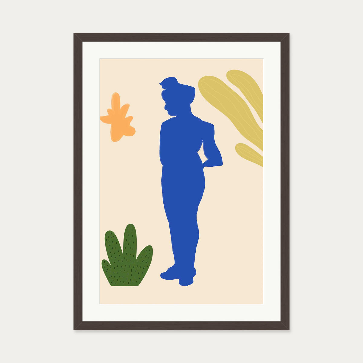 Matisse Floral Nude Art Print — 50 x 70 cm — Brown Frame