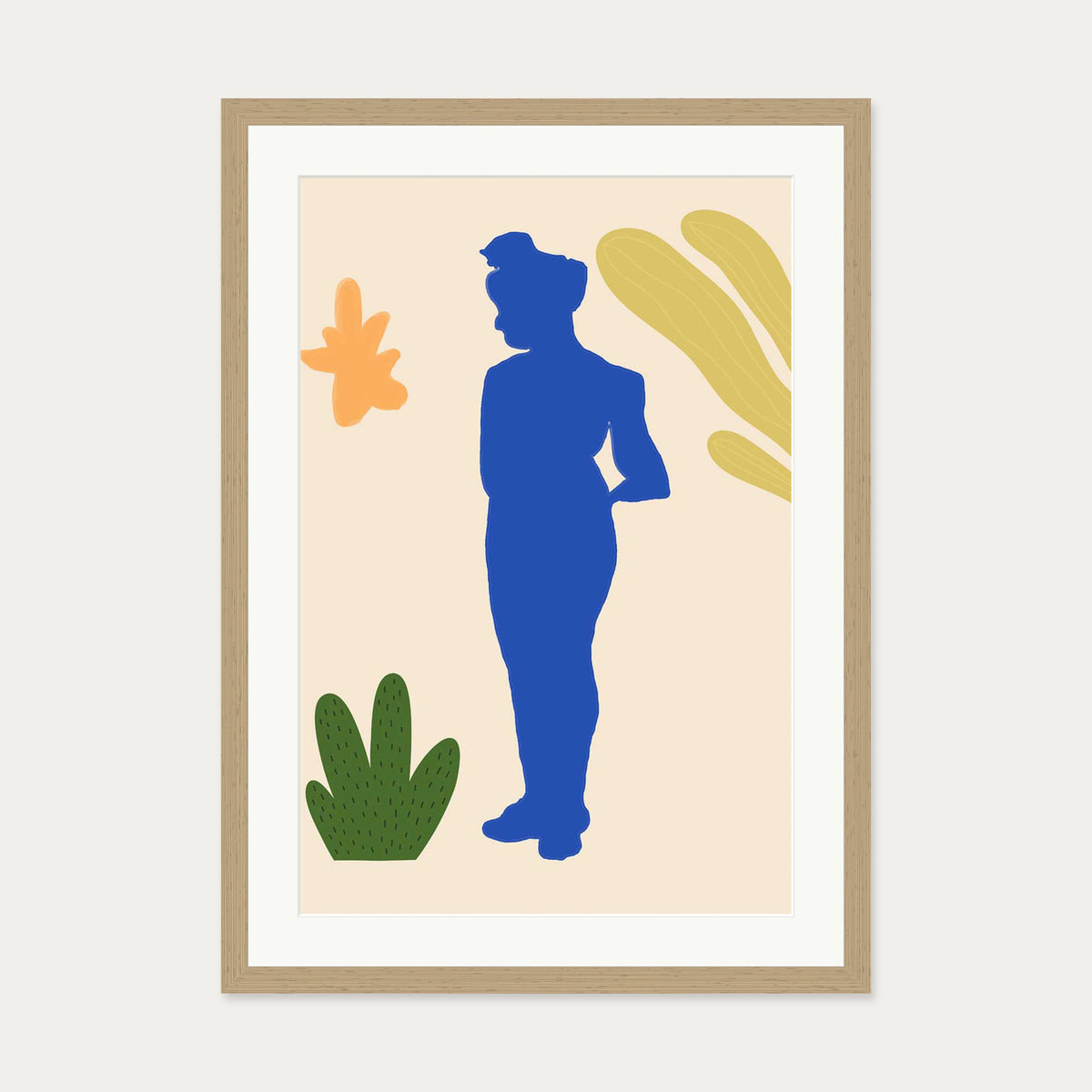 Matisse Floral Nude Art Print — 50 x 70 cm — Oak Frame