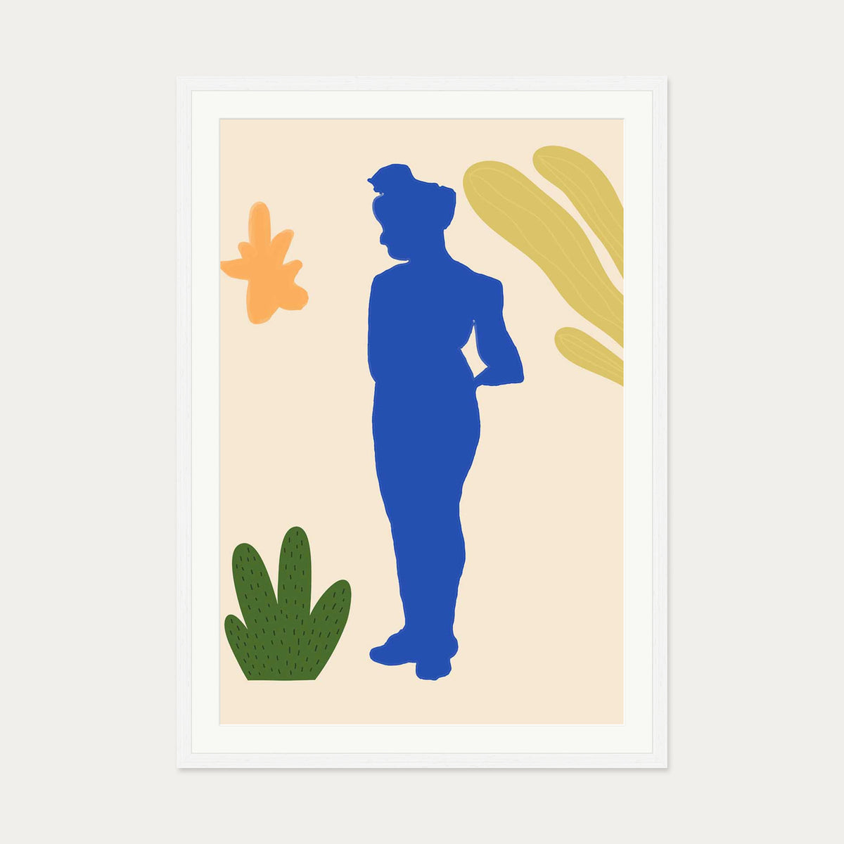 Matisse Floral Nude Art Print — 70 x 100 cm — White Frame