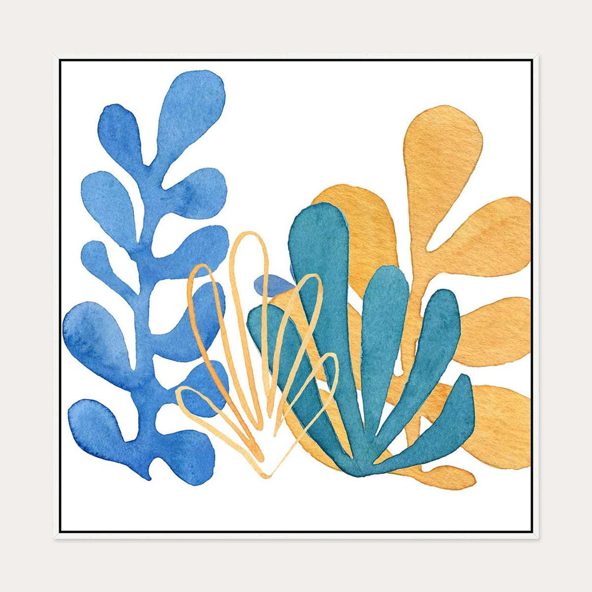 Matisse Organic Canvas Art — 100 x 100 cm — White Frame