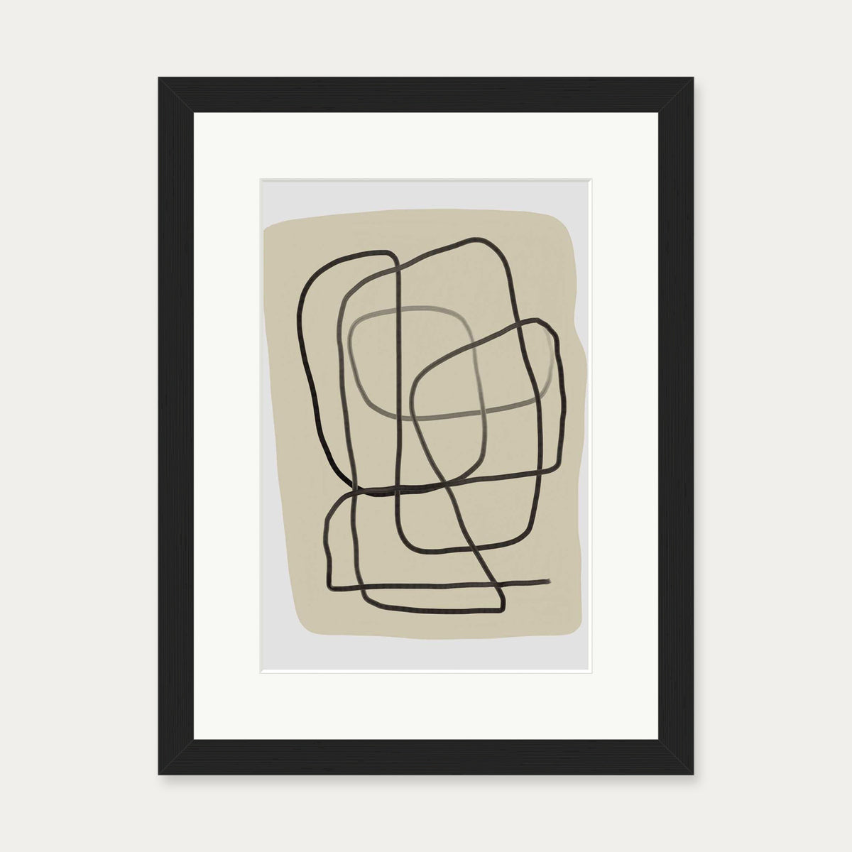Maze Line Wall Art — 30 x 40 cm — Black Frame