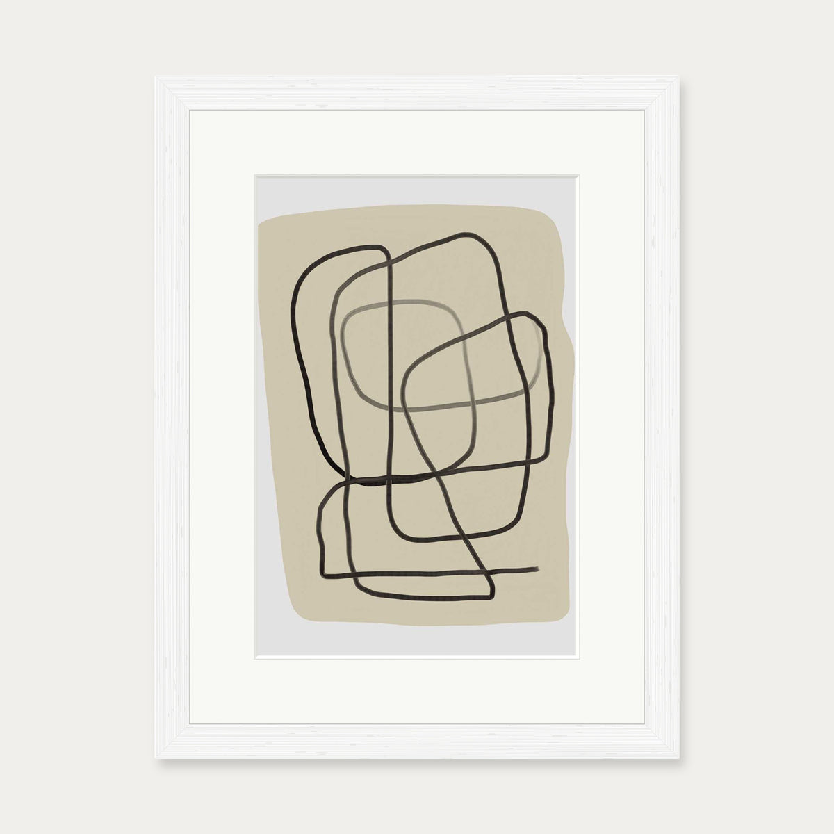 Maze Line Wall Art — 30 x 40 cm — White Frame
