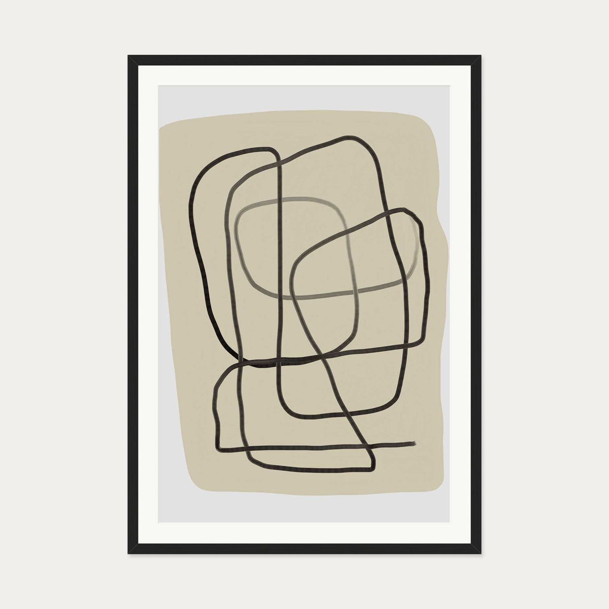 Maze Line Wall Art — 70 x 100 cm — Black Frame