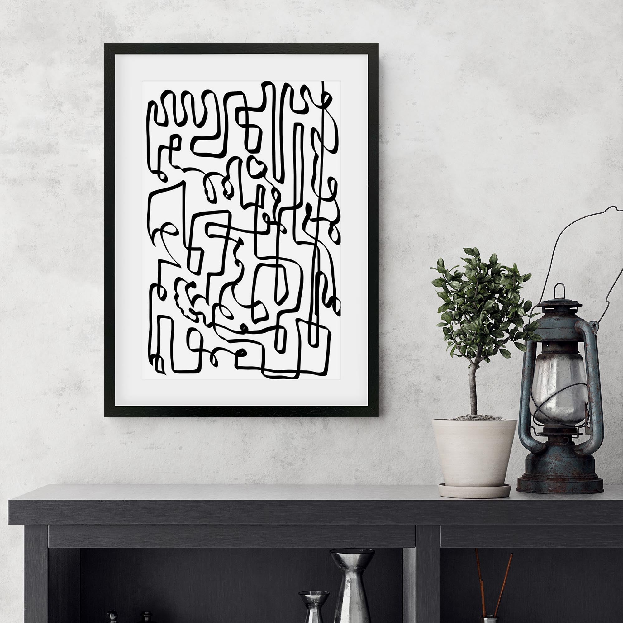 Into the Maze Abstract Framed Art