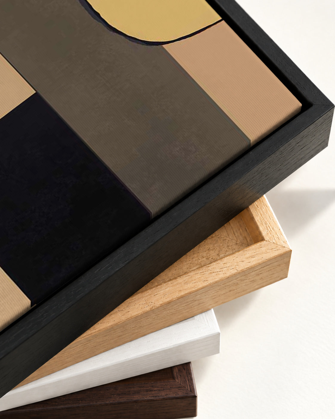 Mid Century Abstract II Canvas Art — framed canvas corner and wrapped canvas detail